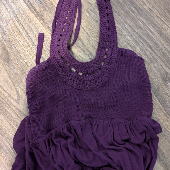 Pretty Deep Purple Boho Maxi Dress Size M - Picture 4 of 7